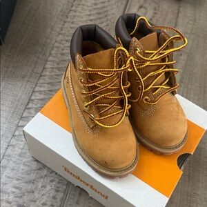 Timberland Kids Brown Boots with Yellow Laces